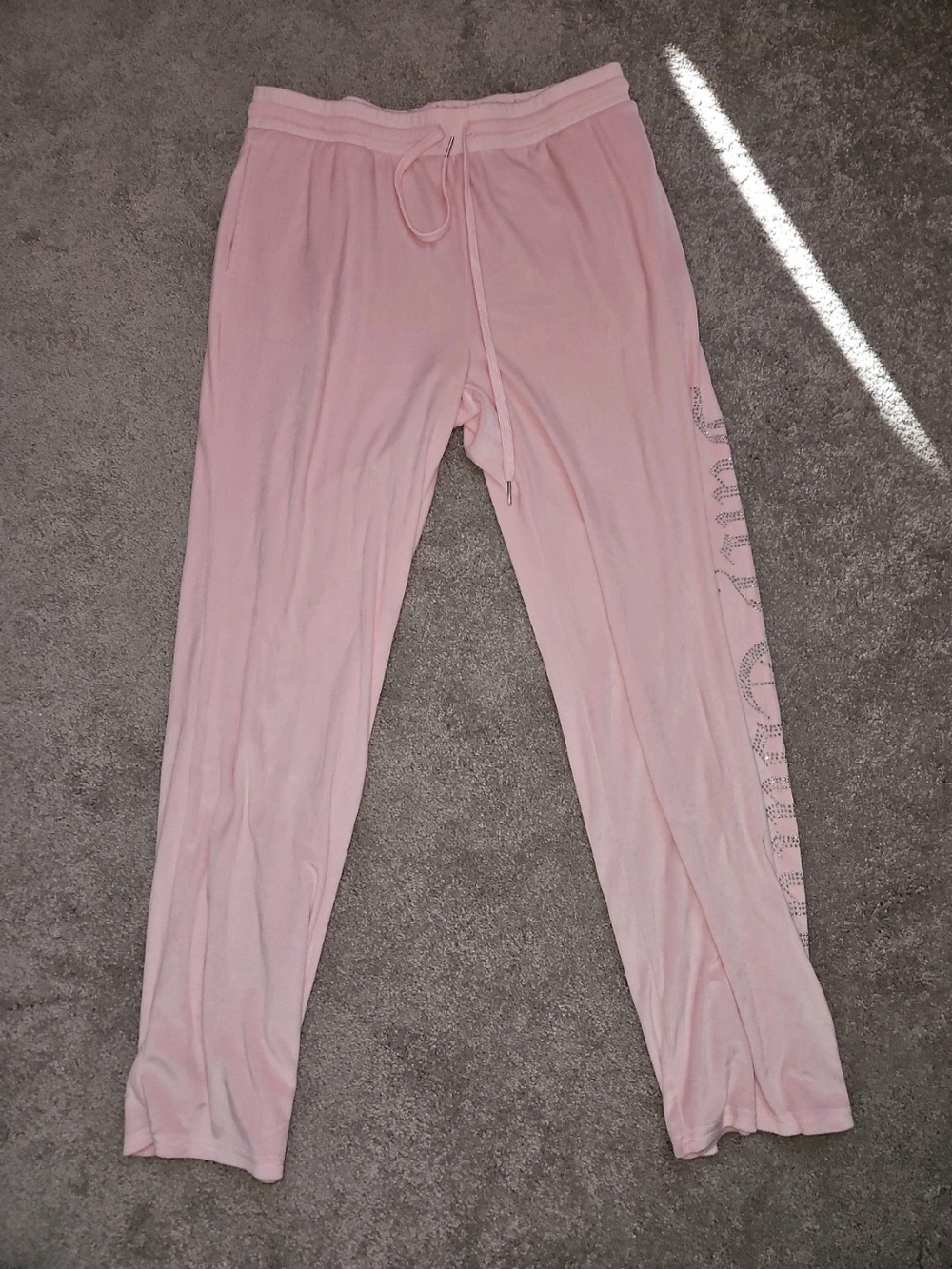 Juicy Couture Light Pink Rhinestone Logo Joggers
